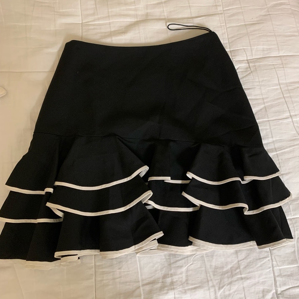 Black ruffled skirt